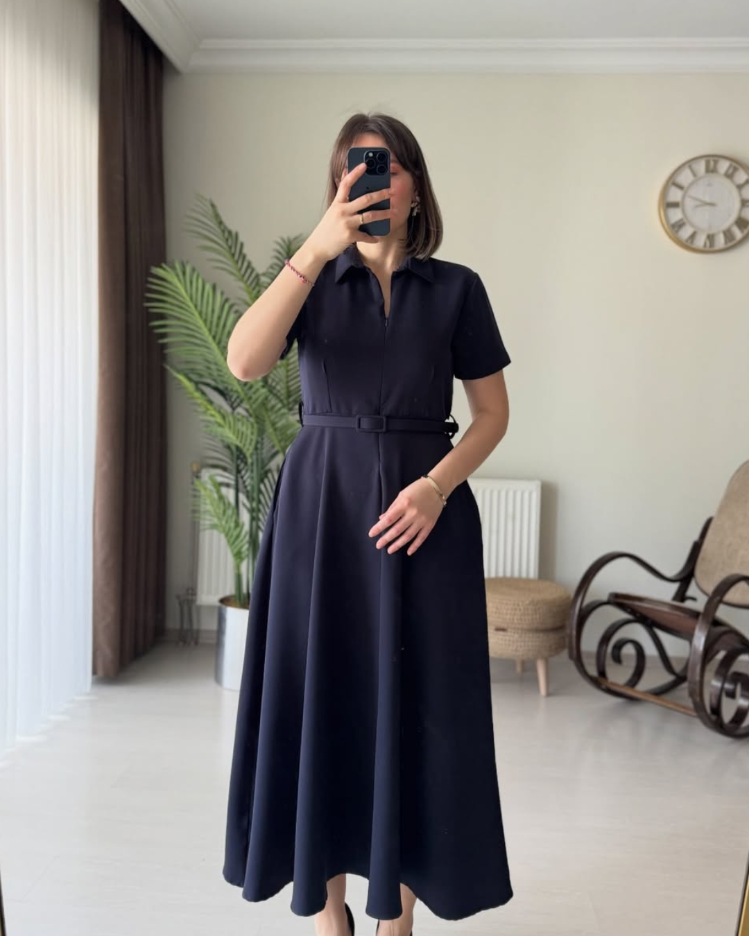 Robe à col polo et demi-fermeture éclair