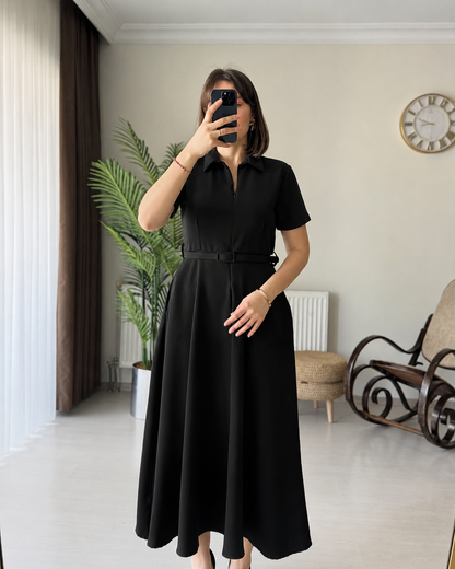 Robe à col polo et demi